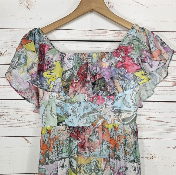 NEW Alice & Olivia x Lola Schnabel | Lola's Dream Colorful Floral Maxi Dress - Picture 6 of 10